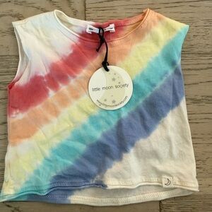 Little Moon Girls' Rainbow Tie-Dye Tank Top - Multi